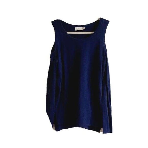 Nation Ltd Olivia Cold Shoulder Pima Cotton Navy Top Women's Size Medium - Picture 1 of 7